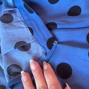 Who What Wear Sky Blue Dress with Black Polka Dots